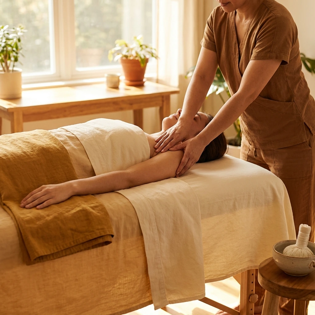 Thai combination massage in a warm and restorative treatment space